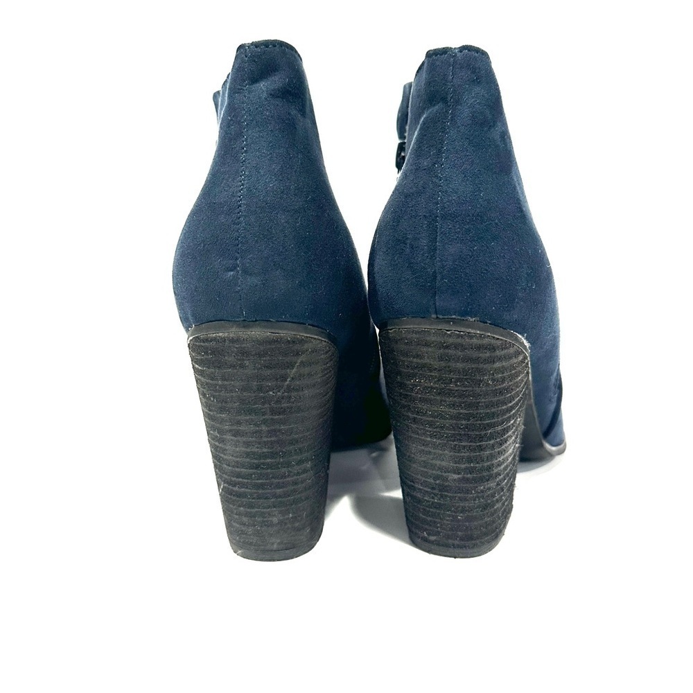Carlos Santana Navy Blue Hacey Heeled Booties Boots - Picture 6 of 11